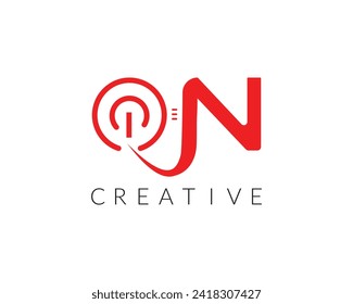 letter and power icon abstract logo flat vector icon with solid color.