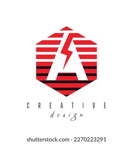 letter A power logo designe