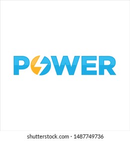 Letter Power and Thunder icon. vector logo.