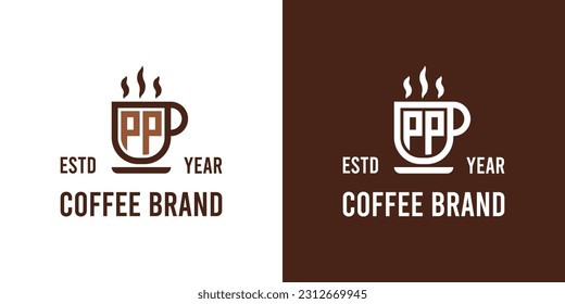 Letter PP Coffee Logo, suitable for any business related to Coffee, Tea, or Other with PP initials.