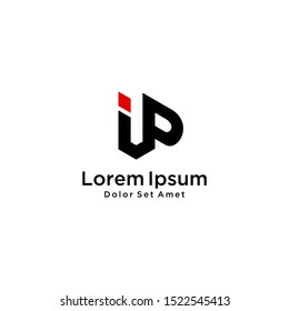 letter PP, IP, UP, DP, logo design vector icon template