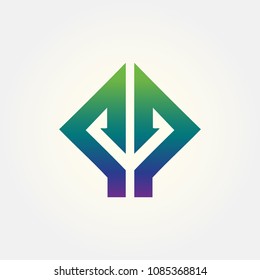 letter PP logo vector, alphabet logo template