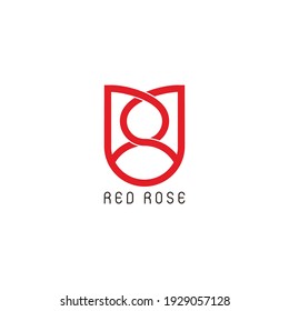 letter pp red rose linked overlap logo vector
