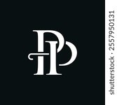 letter PP serif font logo design, lettering typography vector