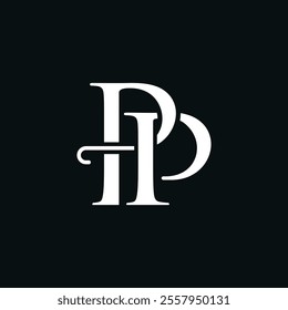 letter PP serif font logo design, lettering typography vector