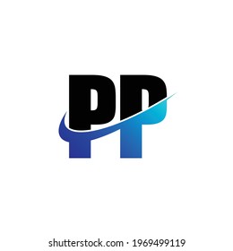 Einfacher Logo-Design-Vektorgrafik von Letter PP
