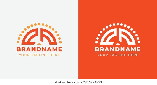 Letter PP Sunrise  Logo Set, suitable for any business with PP initials.