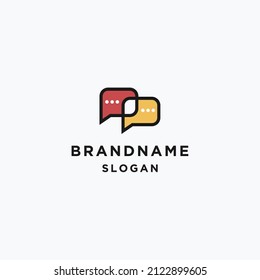 Plantilla de diseño de iconos de logotipo de charla de correo 