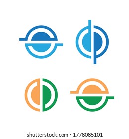 Buchstabe pq Logo mit Kreisform. Abstrakter Buchstabe p und q Symbol. Stockillustration
