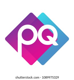 Letter PQ logo with colorful geometric shape, letter combination logo design for creative industry, web, business and company.