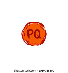 Letter PQ Logo. Shape Template. Fun Logo