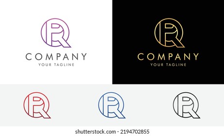 letter PQ or QP Abstract logo vector. Alphabet QP P, Q Monogram icons set. Modern intertwined letter P and Q logo design illustration