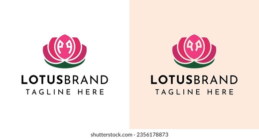 Letter PQ and QP Lotus Logo Set, suitable for business related to lotus flowers with PQ or QP initials.