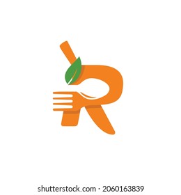 Letter PR Fork Spoon Knive Logo Vector