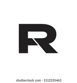 letter pr geometric linked simple logo 
