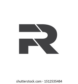 letter pr geometric linked simple logo 