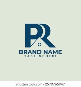 Letter PR icon vector, PR logo for home Real estate business