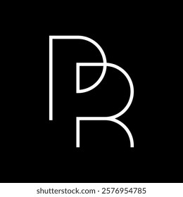 Letter PR line minimalist monogram logo