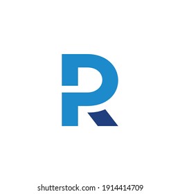 letter pr linked geometric simple flat logo vector