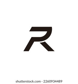 letter pr linked simple line geometric logo vector 