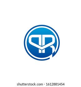 letter PR logo design simple modern template