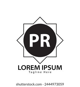 letter PR logo. PR. PR logo design vector illustration for creative company, business, industry

