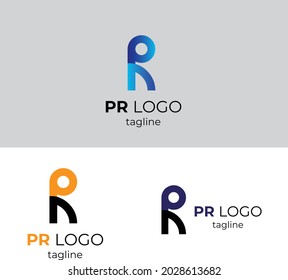 Icono de logotipo de relaciones públicas,letra de diseño de logotipo Pand R con concepto de círculo creativo