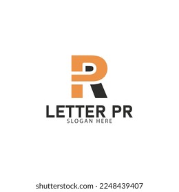 letter pr logo minimalist monogram modern