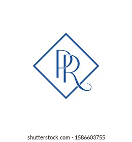 Letter "PR" logo monogram. PR luxury icon design vector