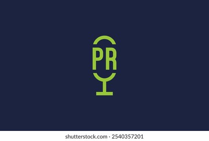 Letra pr com ícone de logotipo de microfone design vetor design modelo inspiração