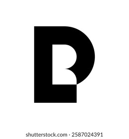 Letter PR minimal negative space monogram logo