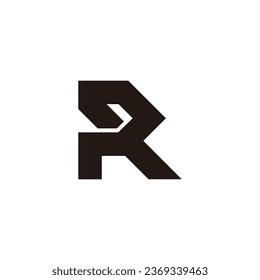 letter pr overlap simple line logo vector 