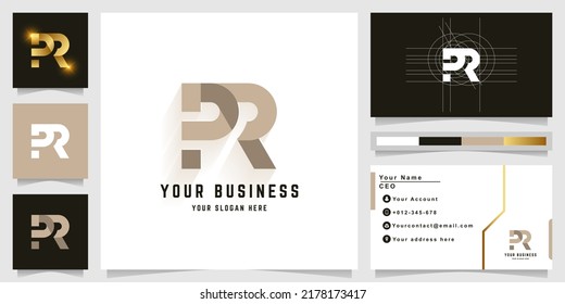Letter PR or PAR monogram logo with business card design