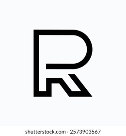 Letter Pr or Rp initial line art monogram logo idea