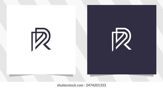 letter pr rp logo design vector