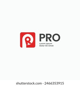 Letter PR or RP modern square logo design concept. Negative space logo icon