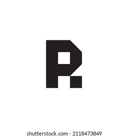 
letter PR RP P R square point simple symbol logo vector