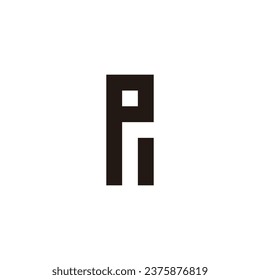 Letter PR RP P R square geometric symbol simple logo vector