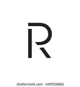 letter pr simple geometric line logo vector