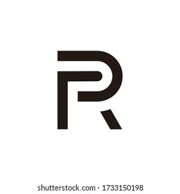 letter pr simple geometric line symbol logo vector