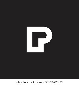 letter pr simple geometric round linear symbol logo vector