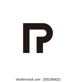 letter pr simple geometric symbol logo vector