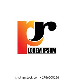 Letra PR simple diseño de logotipo vectorial