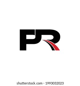 Letter PR  simple logo design vector