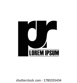 Letter PR simple logo icon design vector
