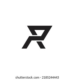 letter pr simple monoline geometric logo vector