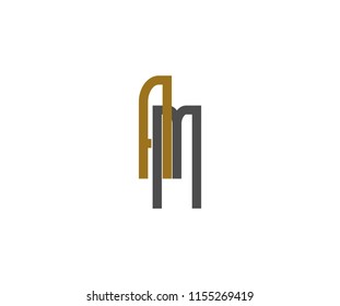 AM Letter Premium Elegant Vintage Linked Logo