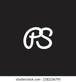 letter ps curve smooth simple logo vector