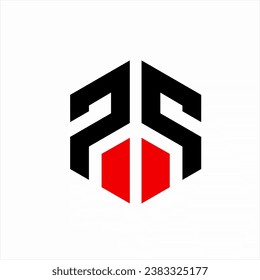 Letter PS logo design, geometric abstract number 25 with trident in negative space.