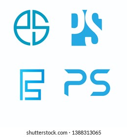 Letter PS logo set. Vector logo, icon.